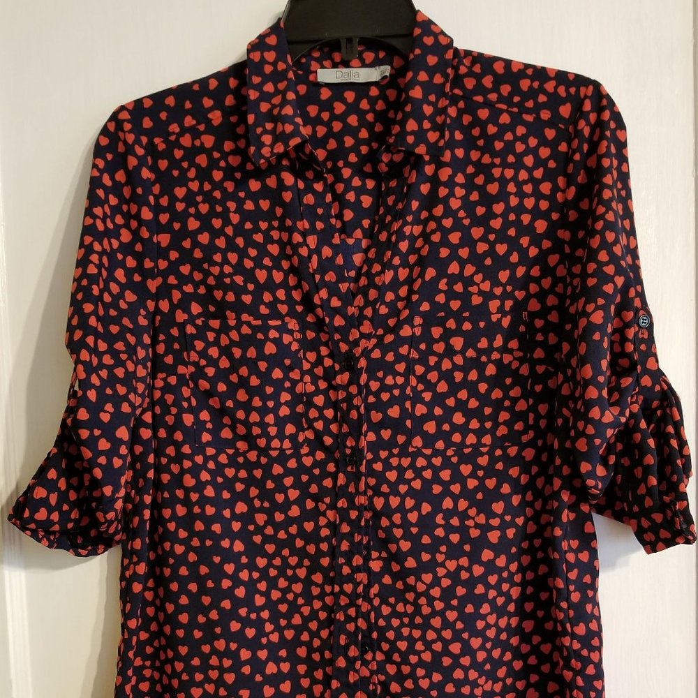 Dalia Button-down Top, Sz SM